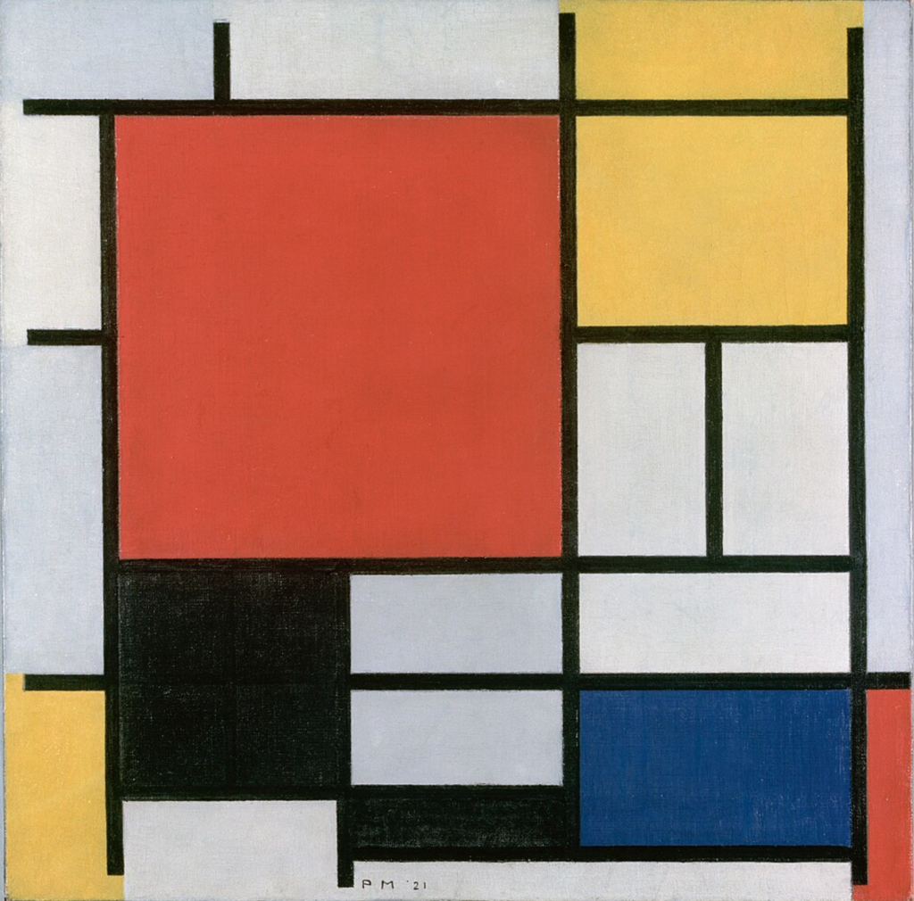 PIET MONDRIAN- COMPOSICIÓN CON GRAN PLANO ROJO